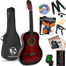 Fourtune Luca C-180RD Kırmızı Klasik Gitar Seti 4/4 Sap Ayarlı