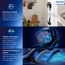 Philips Speedpro Max Kablosuz Dik Süpürge, 2'si 1 Arada: Dikey& El Süpürgesi, 360 Derece Emiş Başlığı, 65 Dakika Çalışma Süresi, Powercyclone 8