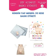 Burak Baskı Tasarım Renkli Bayramın En Tatlı Kuzusu, Mendil ve Kese Baskı Kağıdı, Kumaşa Ütü ile Yapışan Dtf Transfer, Kurban Bayramı