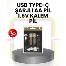 Vintessy Tekrar Şarj Edilebilir Aa USB Type-C Pil | 1000+ Döngü | 1.5V Sabit Voltaj