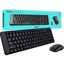Muggle Everest Logıtech MK220 Kablosuz Türkçe Q Klavye Mouse Seti - Siyah