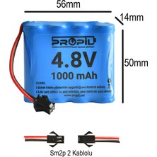 Propil 4.8V 1000MAH Ni-Cd Oyuncak Pili Siyah Soket