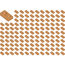LEGO Yedek Parçalar: Plate 1X2: 100 Adet 1x2 Plate Parts Plaka Parçası Orta Nuga - Medium Nougat 3023