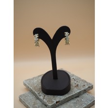 Stelle Jewelry Zirkon Taşlı Altın Renk Modern Halka Küpe