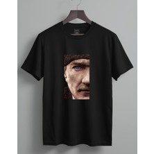 Timisiva Atatürk-2 Erkek Kadın Premium Tişört %100 Pamuk Oversize Basic Günlük Şık T-Shirt