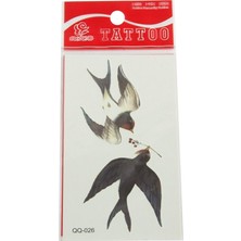Zero Land Cosmotex Kuş Tattoo Dövme Sticker - Beyaz
