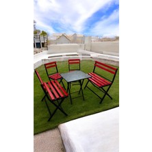 Modern Style Home Modern 2-2-1-1 Balkon Bahçe Mutfak Bistro Set Katlanır Masa-Sandalye 6 Kişilik