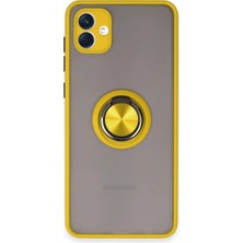 Brc Design Galaxy A04 Kılıf Montreal Yüzüklü Kapak - Sarı
