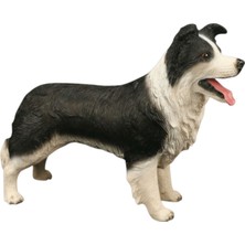 Tufy Toys Siyah Beyaz Border Collıe Köpek Figürü- Model Hayvan Oyuncak