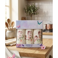 Vivesta Home 3’lü Nakışlı Mutfak Havlusu Seti 30X50 cm – Kutulu Hediyelik Pamuk Mutfak Havlu Seti