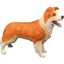 Tufy Toys Kahve Beyaz Border Collıe Köpek Figürü- Model Hayvan Oyuncak