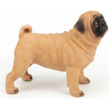 Tufy Toys Koyu Renk Pug Köpek Figürü- Model Hayvan Oyuncak