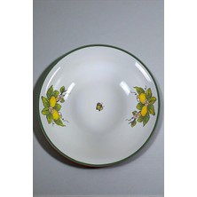 İnci Emaye Inci Emaye 32 cm Emaye Kase, Çukur Tabak, Salata Tabak, Cips Tabak Yeşil Model 732YL