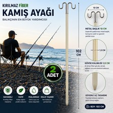 Hedyex Kırılmaz Fiber Kamış Ayağı 102 cm Çift Başlıklı Olta Tutucu