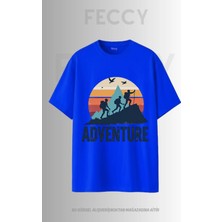 Feccy Premium Adventure2 Baskılı Avcı Tema Unısex Oversize Kadın Tişört Erkek Tişört Pamuklu Oversize Tişört