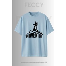 Feccy Premium Adventure Baskılı Avcı Tema Unısex Oversize Kadın Tişört Erkek Tişört Pamuklu Oversize Tişört