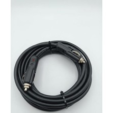 Geseus Araç Çakmaklık Uzatma Kablosu Erkek+Erkek 12-24 Volt 16 Amper 2 X1 mm Ttr Bakır 10 Mt-Siyah