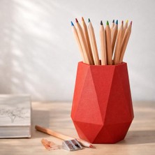 Basart Modern Geometrik Kalemlik - Dekoratif Masa Üstü Düzenleyici Ofis ve Okul Düzenleyici Organizer