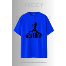 Feccy Premium Adventure Baskılı Avcı Tema Unısex Oversize Kadın Tişört Erkek Tişört Pamuklu Oversize Tişört