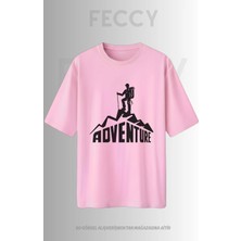 Feccy Premium Adventure Baskılı Avcı Tema Unısex Oversize Kadın Tişört Erkek Tişört Pamuklu Oversize Tişört