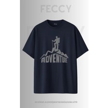 Feccy Premium Adventure Baskılı Avcı Tema Unısex Oversize Kadın Tişört Erkek Tişört Pamuklu Oversize Tişört