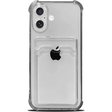 iPhone 16 Uyumlu Kamera Korumalı Kartlıklı Köşeleri Airbag Tasarımlı Darbe Önleyici Siyah