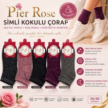 Pier Rose Simli Kadın Çorap Kokulu Parlak Soket Çorap 6 'lı Paket