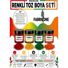 Fabrikone Toz Mum Boyası Seti 10 cc 4’lü – Soya & Parafin Wax Için – Kırmızı, Sarı, Yeşil, Turuncu BKFAB4KSRYT10G