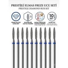 Creatividad Solutions 10'lu Orta Sert Ultra Hassas Elmas Freze Ucu - Kuru Manikür, Tırnak, Hobi, Gravür Seti 723102