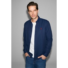 U.S. Polo Assn. Erkek Lacivert Uzun Kollu Basic Gömlek 50324708-VR033
