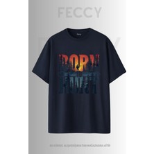 Feccy Premium Born To Hunt Baskılı Avcı Tema Unısex Oversize Kadın Tişört Erkek Tişört Pamuklu Oversize Tişört