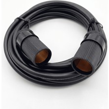 Geseus Araç Çakmaklık Uzatma Kablosu Dişi+Dişi 12-24 Volt 16 Amper 2 X1 mm Ttr BAKIR10 Mt-Siyah