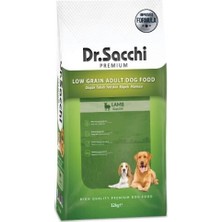 Dr.Sacchi Premium Düşük Tahıllı Kuzu Etli Yetişkin Köpek Maması 12 kg 1+ Yaş İçin Yüksek Protein