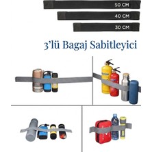 Markaflex Oto Araba Bagaj Sabitleyici 3'lü Set Elastik Cırtlı Araç Içi Toplayıcı Bagaj Lastiği Bagaj Düzenleyici