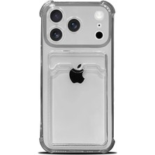 iPhone 17 Pro Uyumlu Kamera Korumalı Kartlıklı Köşeleri Airbag Tasarımlı Darbe Önleyici Siyah