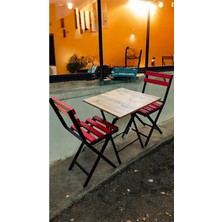 Modern Style Home Balkon Bahçe Mutfak 3'lü Bistro Set Katlanır Masa Sandalye 60X60