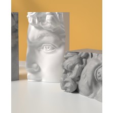 Glow Designing Beton Antik Yüz Heykel Biblo Aksesuar Set