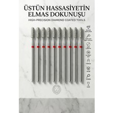 Creatividad Solutions 10'lu Yumuşak Elmas Freze Ucu Seti - Protez Tırnak Kalıcı Oje Manikür ve Hobi Tesbih 882/031R