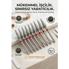 Creatividad Solutions 10'lu Yumuşak Ultra Hassas Elmas Freze Ucu - Kuru Manikür, Tırnak, Hobi, Gravür Seti 266/ 040R