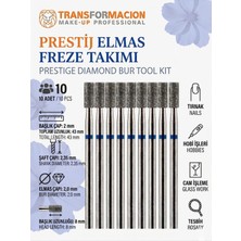 Creatividad Solutions 10'lu Orta Sert Ultra Hassas Elmas Freze Ucu - Kuru Manikür, Tırnak, Hobi, Gravür Seti 723104
