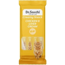Dr.Sacchi Premium Dr.sacchi Creamy Sıvı Tavuklu Ciğerli Kedi Ödülü 4 Lü