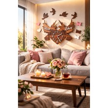 Salon ve Odalar Için Tasarlanmış Kuş Temalı Duvar Saati Kişiye Özel No 10039