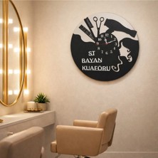 Kuaför Salonu Duvar Saati 50 cm Kişiye Özel No 3006