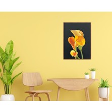 Galeri Mavi “lilly” Imzalı Özgün Yağlı Boya Tablo 30X40 cm El Yapımı Çiçek Tablosu Çerçevesiz