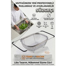 Creatividad Solutions Ayarlanabilir Lavabo Üstü Süzgeç - Paslanmaz Çelik Makarna Meyve Sebze Yıkama Sepeti 723131