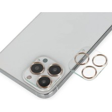 Markaon Kesgin Market® Newface iPhone 14 Pro Max Band Metal Kamera Lens - Gold Teknokesgin