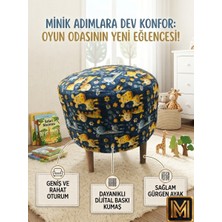 Diday Zürafa Puf F Puf Koltuk Puff Dekoratif Şık Fonksiyonel Tabure Moderndesenli Silindir Dijital Baskılı Renkli Bench Dekoratif Bohem Doğal Gürgen Ayaklı Çok Amaçlı Bahçe Ev Balkon