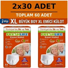 Freshlife Emici Külot Xlarge Ekstra Büyük Boy Hasta Bezi 60 Adet 2X30 Paket Xl