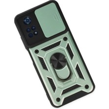 Markaon Kesgin Market® Newface Xiaomi Poco M4 Pro 4g Kılıf Pars Lens Yüzüklü Silikon - Yeşil Teknoke
