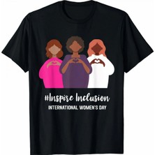 Kesgin Market® 8 Mart Dünya Kadınlar Günü Için Özel Baskılı T-Shirt - Siyah Kesginwear